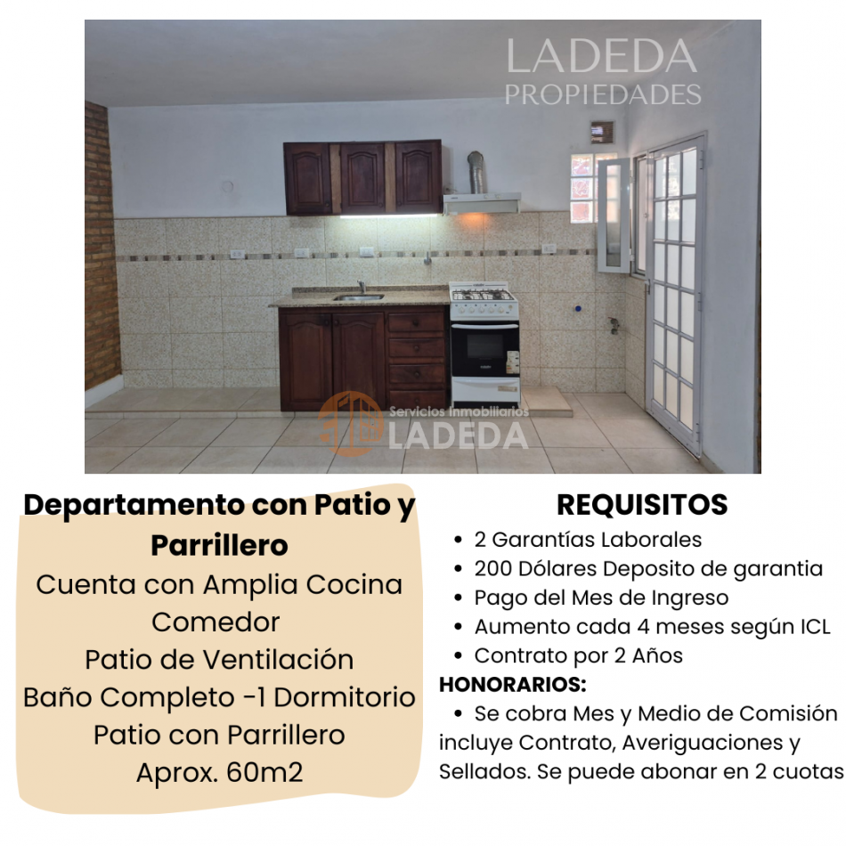 DEPARTAMENTO CON PATIO EN FUNES