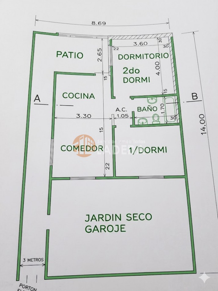 CASA 2 DORMITORIOS Y AMPLIO PATIO -GARAGE USO EXCLUSIVO -ZONA SUR
