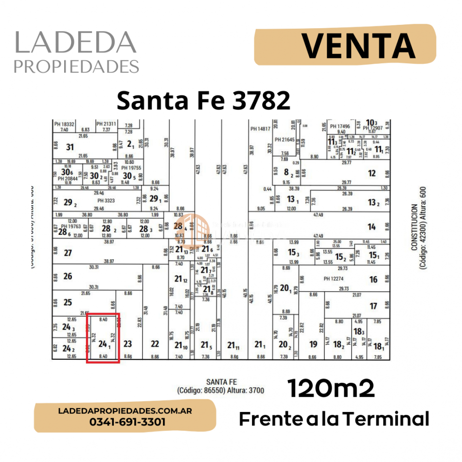 Lote para Edificar en Av. Santa Fe 3782